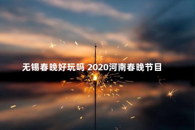 无锡春晚好玩吗 2020河南春晚节目单